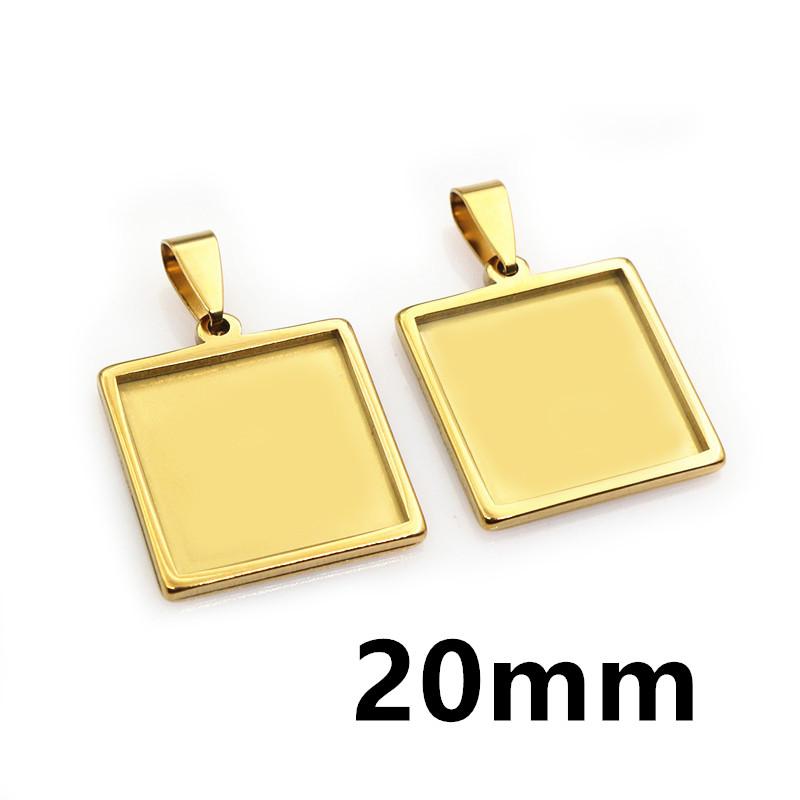 5pcs Stainless Steel 10x25mm 10x50mm Inner Size Rectangle Square Pendant Cabochon Blank Base Setting Tray for DIY Jewelry Making