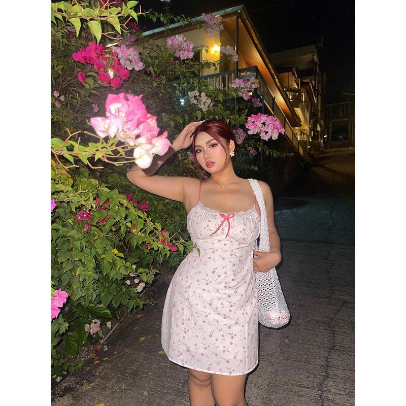 Brother Nan Loose-Fit Sexy Sexy Floral Sling Dress Female 2024 New Arrival Summer Plus Size Plus Size Ladies Figure Flattering Short Skirt