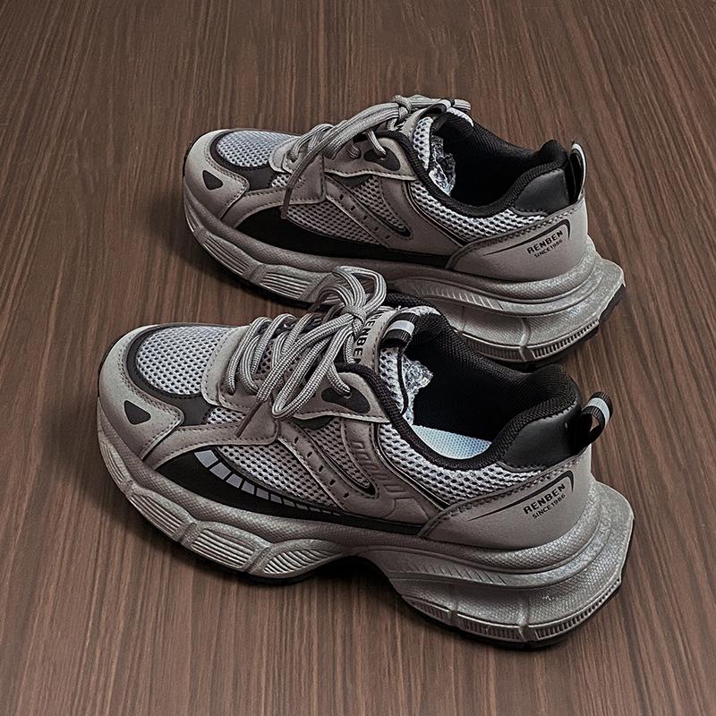 

2025 summer fashion mesh breathable dad shoes women s high value thick sole heightening lightweight soft sole casual sports shoes 40