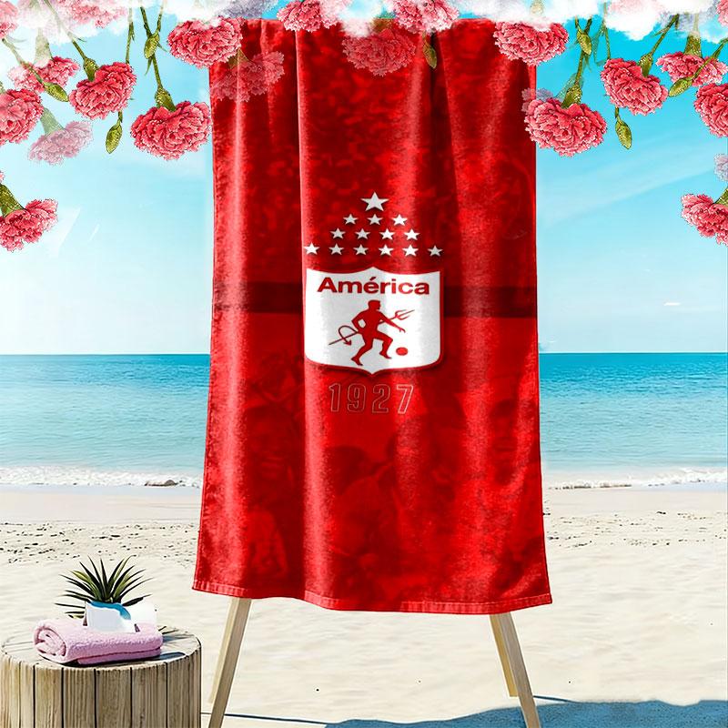 America de Cali Print Beach Towel, Large Soft Quick Dry Towel for Beach Camping Swimming