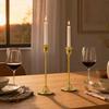 DYS Vintage Candle Holder, Metal Pillar Holder for Standard Pillars or Tealights, Romantic Tall Candlestick Dining Room Wedding Party Table