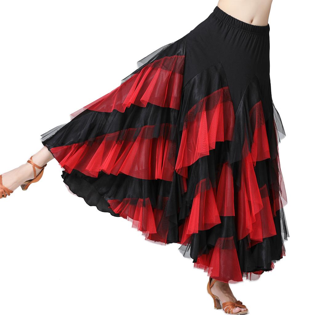 Flamenco Tanzsaal Walzer Tanzrock Damen Moderne Kostüme