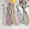 Long Silk Scarf Retro Floral Neck Small Scarf High-end Tie Decorative Chiffon Thin Hair Tie