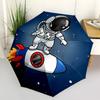 1pc Astronaut Rocket Automatic Open/Close Umbrella with One-Touch Button, Compact Folding Canopy, Sturdy 8-Rib Windproof Design S38