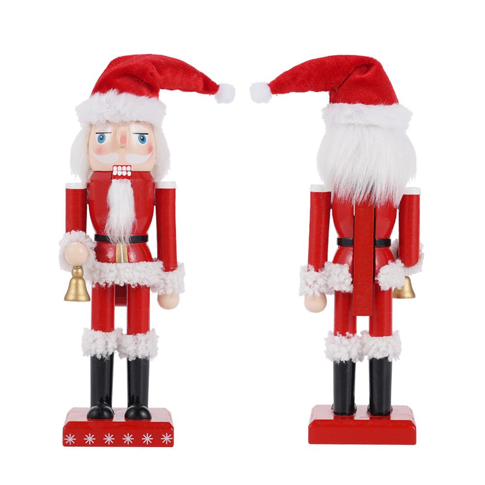 25CM Christmas Nutcracker Puppet Gingerbread Man Wooden Handmade Nutcracker Soldier Doll Toy Ornament Christmas Home Decoration
