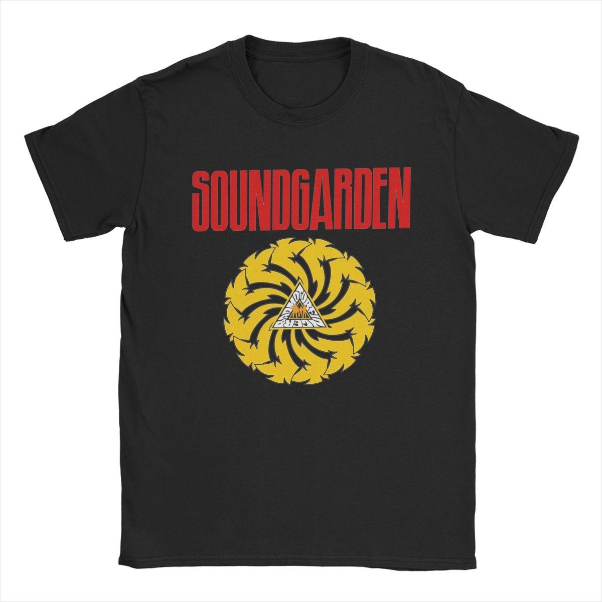 

Забавная футболка Soundgarden Badmotorfinger для мужчин, круглый воротник, футболки из чистого хлопка, футболки с коротким рукавом, топы больших размеров XXXXXL чёрный