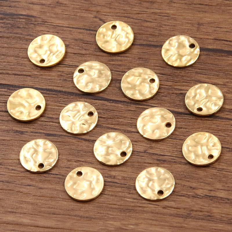 Stainless Steel Rippled Relief Beads for DIY Necklace Jewelry (6-12mm)