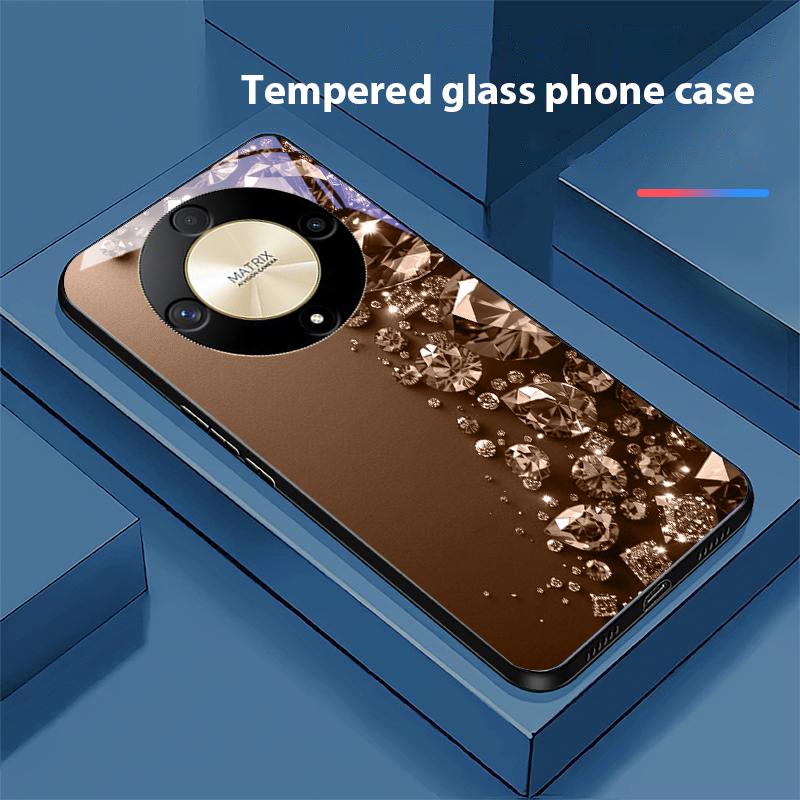 Full Diamonds For Honor Magic 6 50 70 90 Lite X7b 200 Pro Nova 10 Nova 5T X6 P30 Pura 70 Ultra Tempered Glass Phone Case