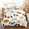 Hip Hop New Dog Three Piece Bedding Set Luxury Comforter Set with Queen King Size Including Anime  Animal Pillowcase