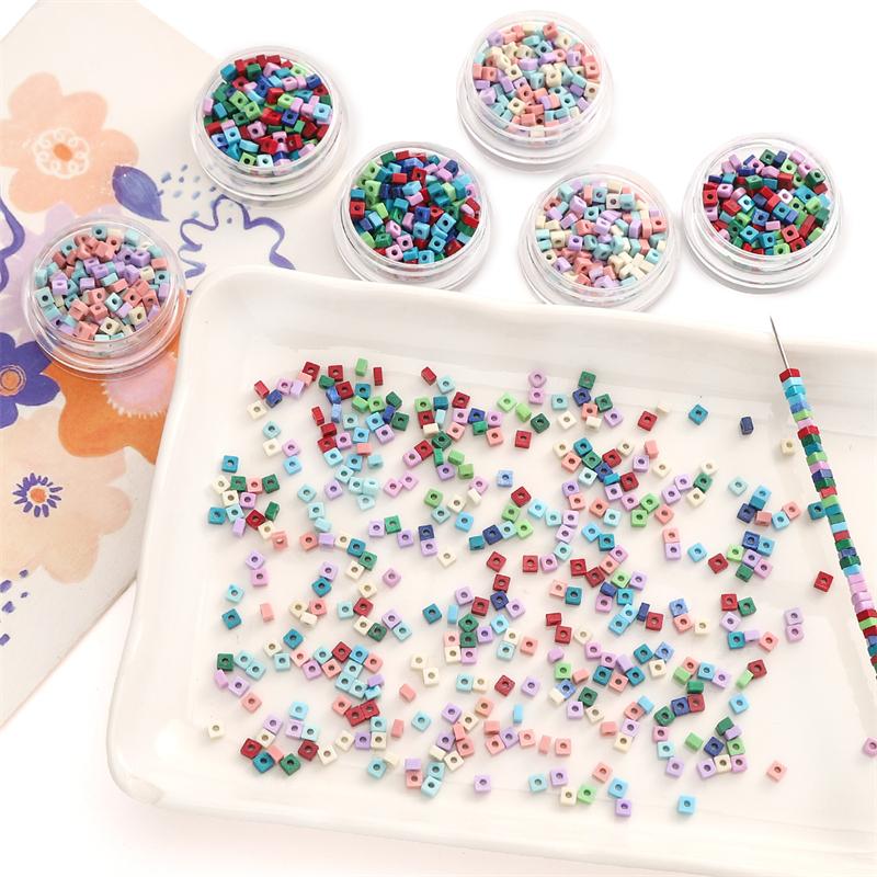 1strip /bag Plus Colored Rainbow Stone Square Beads DIY Bracelet Necklace Earrings Jewelry Accessories