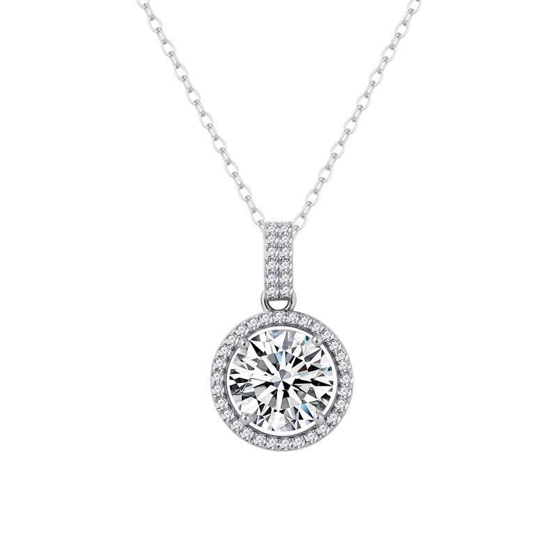 Sterling Silver S925 Moissanite Necklace with High-End 5 Carat Pendant 925 Silver