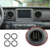 Carbon Fiber 4X Front Air Outlet Vent Cover Trim For Jeep Wrangler JL 2018-2022