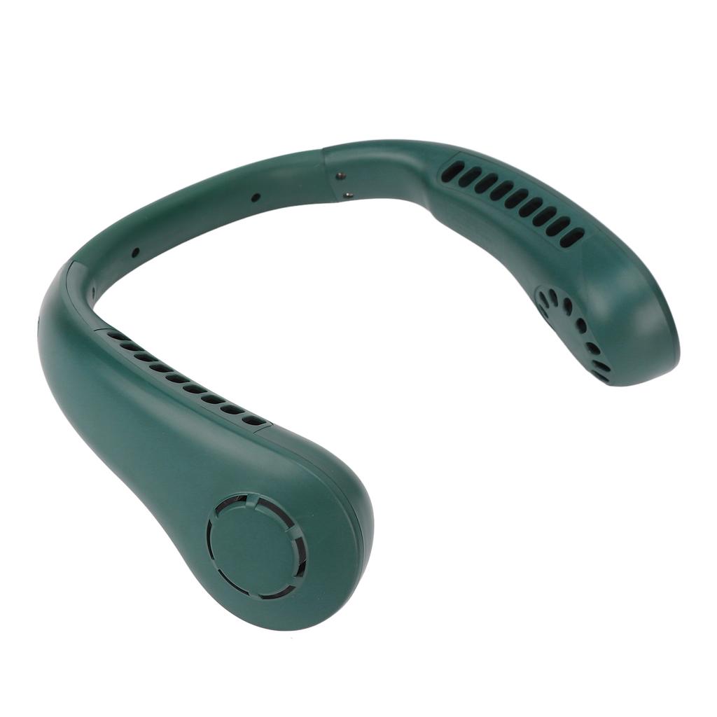 Portable Neck Fan 3 Speeds Adjustable Low Noise Rechargeable Hands Free Bladeless Fan for Women and Men Green