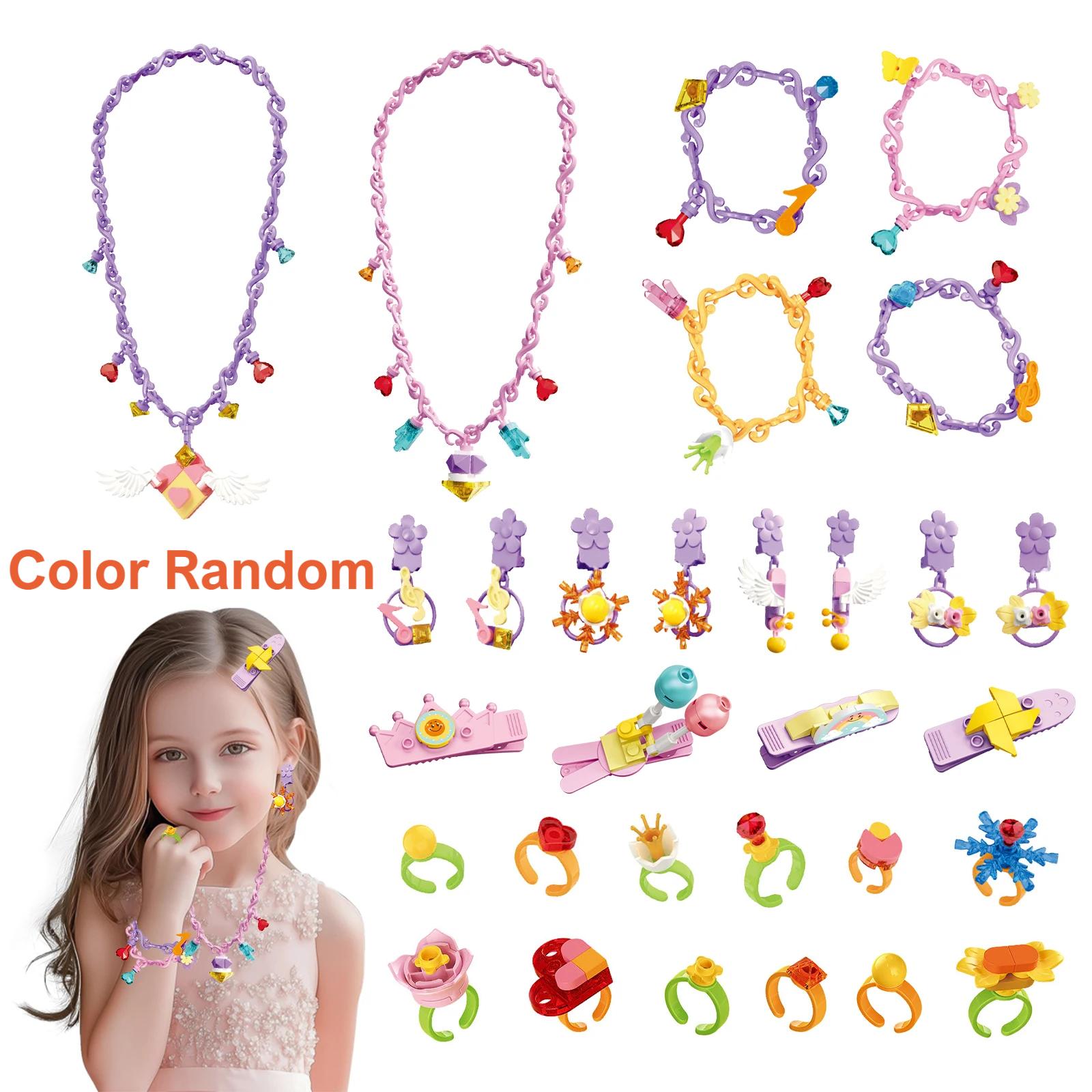 

6/23/30Pcs Beaded Do It Yourself Handmade Puzzle Wearing Beads Construction Bricks Pretend Playing Beauty Kit ideal for Girls Bracelet Princess