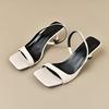 With skirt dopamine lightweight high-heeled fairy sandals 2025 summer high-end French square head women's single shoes