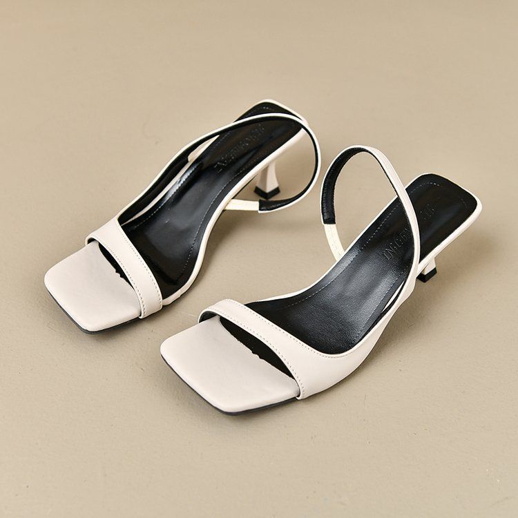 With skirt dopamine lightweight high-heeled fairy sandals 2025 summer high-end French square head women's single shoes