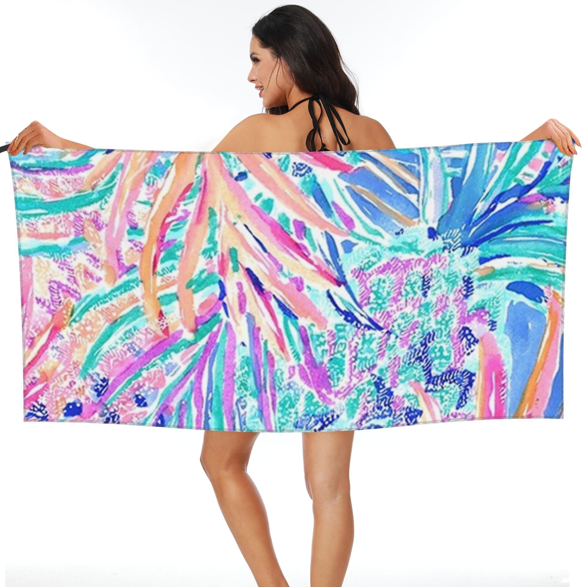 

Пляжное полотенце Lily Pulitzer Мягкое из микрофибры Быстросохнущее Впитывающее Быстрые полотенца для ванны W30*H60(CM)