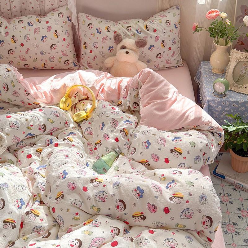 Cotton Bedding Set Dormitory Student Bed 150x200cm 180x220cm 200x230cm 3 Or 4 Piece Soft Comfortable