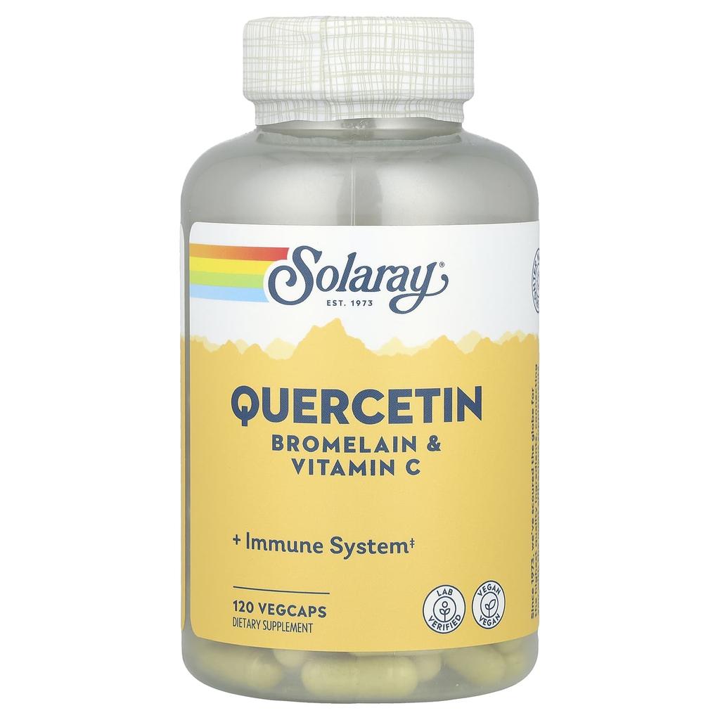 SOLARAY Contenant de la quercétine, de la bromélaïne et de la vitamine C, 120 gélules végétales
