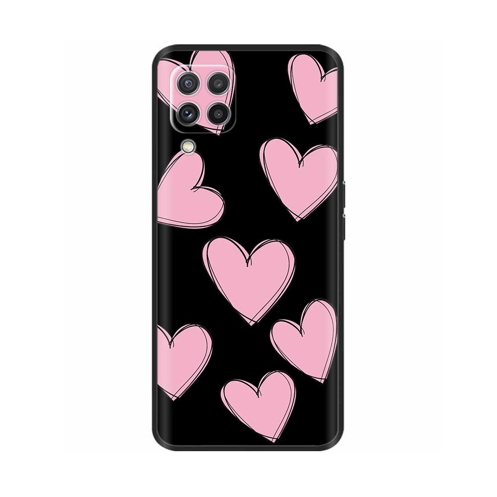 For Samsung A12 M12 F12 Case Stylish Painted Cover Soft Liquid Silicone Phone Case For Galaxy A12 A M F 12 Fundas TPU Capa Black