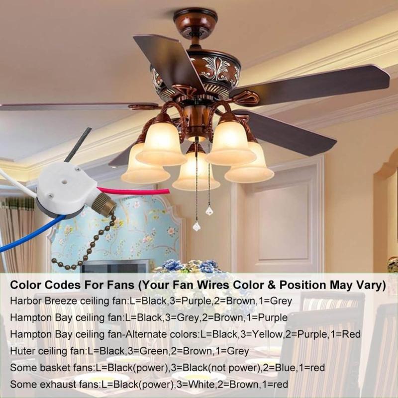 Interruttori per Ventilatore da Soffitto Aggiornati ZE-208s 3 Velocità 4 Fili Interruttori Luce Ventilatore Sostituire