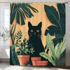 Funny Cat Shower Curtains Cute Cartoon Cat Bath Curtain,3d Printed Creative Bathroom Accessories Home Decoration With Hooks