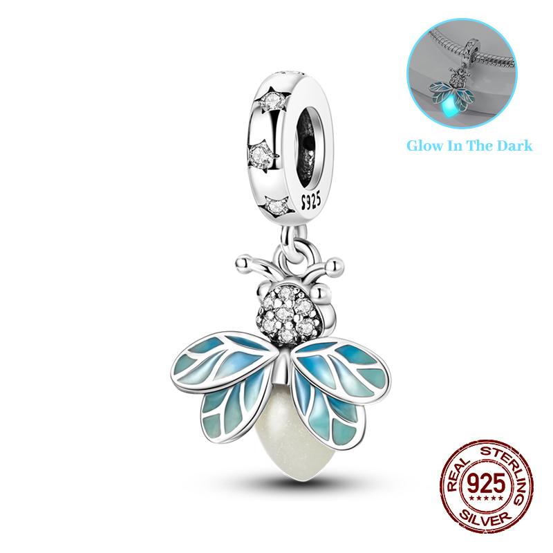 Classic Copper Beads Luminous Firefly Star Chameleon Charms Pendants Fit Original Bracelet Diy Jewelry For Woman