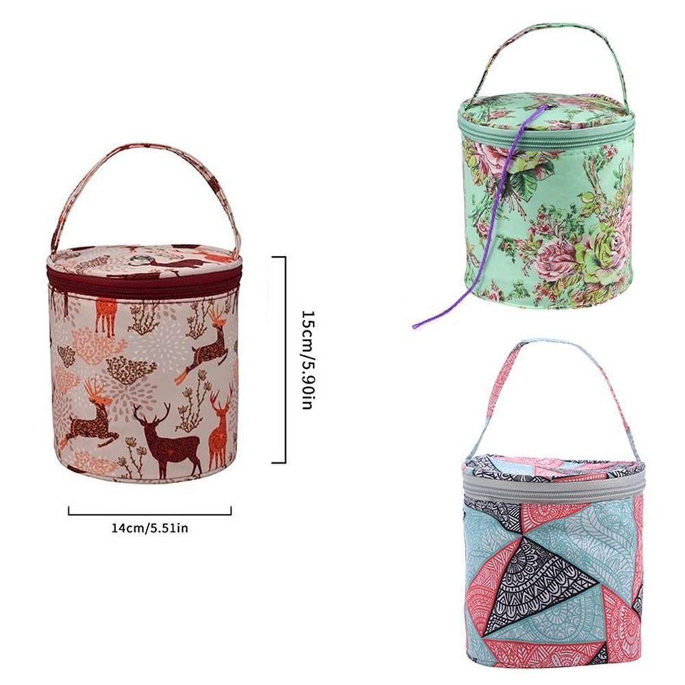 Portable Yarn Storage Bag Round Knitting Bag Crafts Tote Needles Handbag  Needle