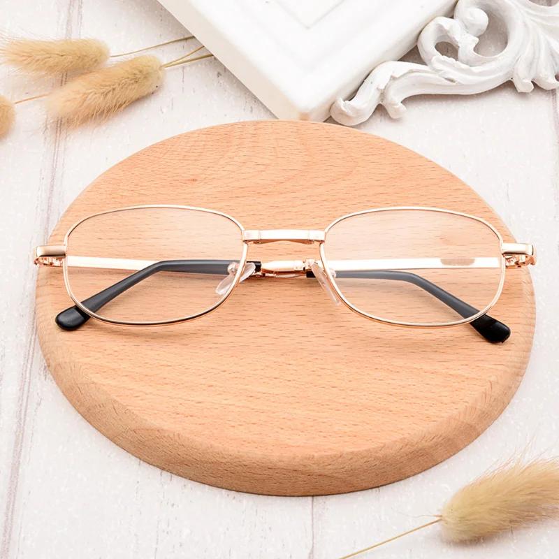 Portable Metal Foldable Reading Glasses Ultralight Men Business Presbyopia Glasses For Men Eyewear +1.0To+4.0  (No Case)
