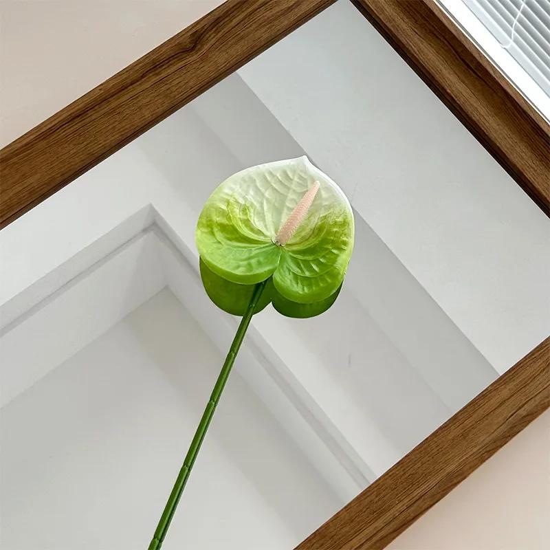 3D Printed Anthurium Artificial Flower Set Flamingo Palm Leaves Wedding Decor Floral Arrangements Reusable Home Decor