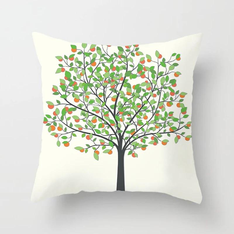 Colorful Tree Pattern Pillowcase Interior Decoration Office Living Room Home Pillowcase