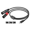 Type C To Dual XLR Male Aux Audio Cable Built in DAC Chipset USB C To Dual XLR Audio Cable Type C To XLR Male Output Stereo CordGood product