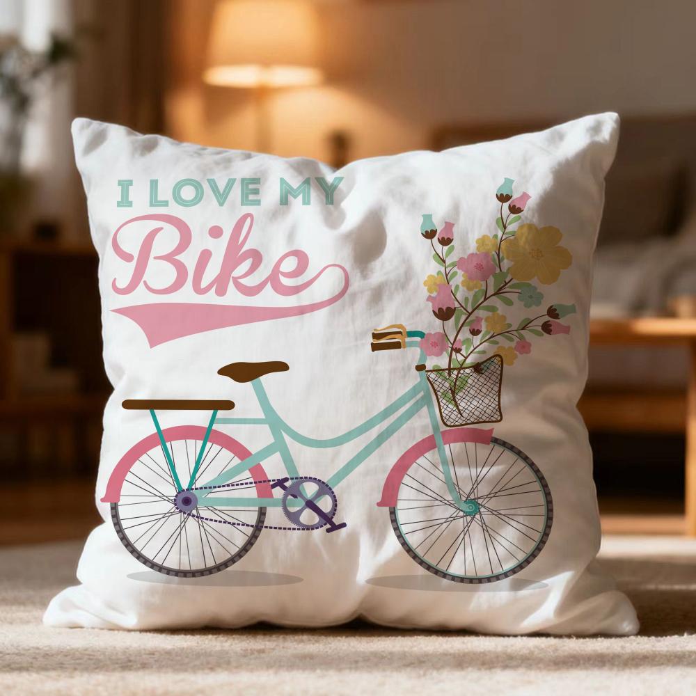 Popular Country Flower Bicycle Cushion Cover Soft Washable Pillow Case Multi-Scene For Couch Bed Travel Office Use