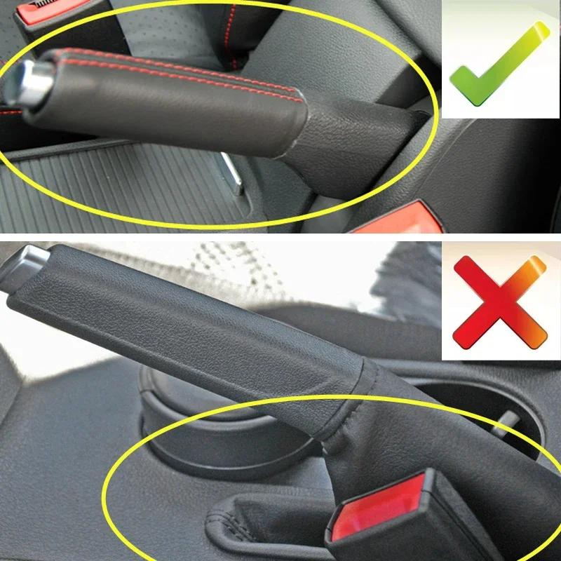 Leather Hand Parking Brake Handle Cover For VW Jetta GLI Golf 5 6 Rabbit GTI MK5 6 EOS 1K0711461A 1KD 711 461 A