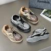 Spring and autumn children's casual sports shoes breathable mesh sports shoes medium and older children's cushioning running shoes