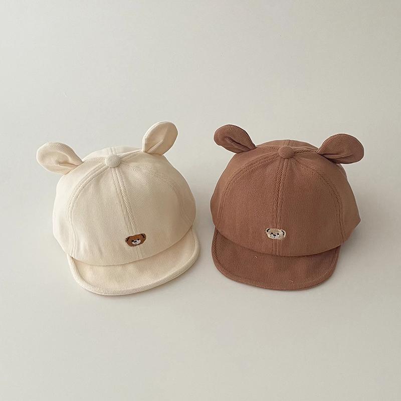 Cartoon Bear Baseball Cap for Infants and Toddlers - Breathable Cotton with Sun Protection