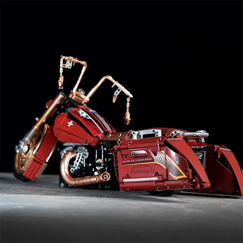 Retro Harleyed Racing Motorrad Bausteine Modell Geschwindigkeit Vintage Motorrad Ziegel Spielzeug Geschenk für Erwachsene Kinder