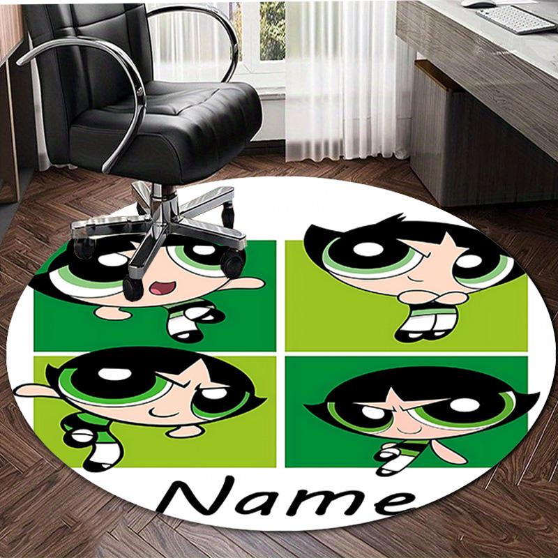 Personalized The Powerpuff Girls Round Chair Office Rug - Perfect for Mat, Office Chair & More - Ideal Gift for Birthdays and Holidays