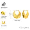 Vintage Metal Stainless Steel 18K Gold Color Earring Geometric Unusual Earrings for Women Statement Stereoscopic Stylish Jewelry