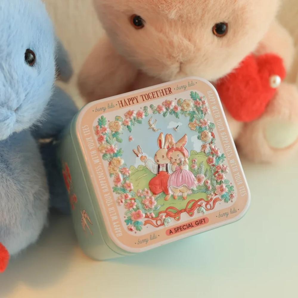 

Жестяная коробка для пасхальных конфет, квадратная, жестяные банки для пасхальных подарков, банка для чая, жесть с принтом пасхального кролика, кофе F
