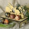 DIY Rabbit Chick Easter Egg Tray Wooden Cute Party Decoration Home Decoration House Decoration Creative