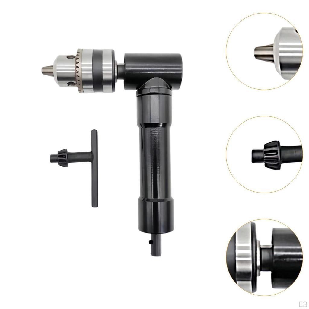 90 Degree Drill Adapter for Cordless Tools with 8mm Hex Shank