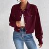 2024 Europe Autumn/Winter Women's Casual Short Lapel Corduroy Jacket