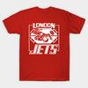 Men Black Print T-shirt London Jets No-Cut Transfer Paper Print Cotton Tshirt