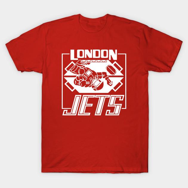 

Men Black Print T-shirt London Jets No-Cut Transfer Paper Print Cotton Tshirt M червоний