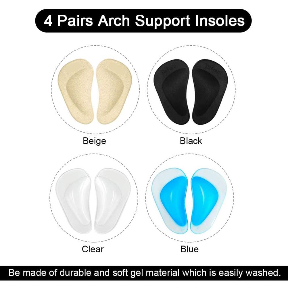 Unisex Gel Arch Support Cushions Adhesive Shoe Insoles Pad Relieve Pressure