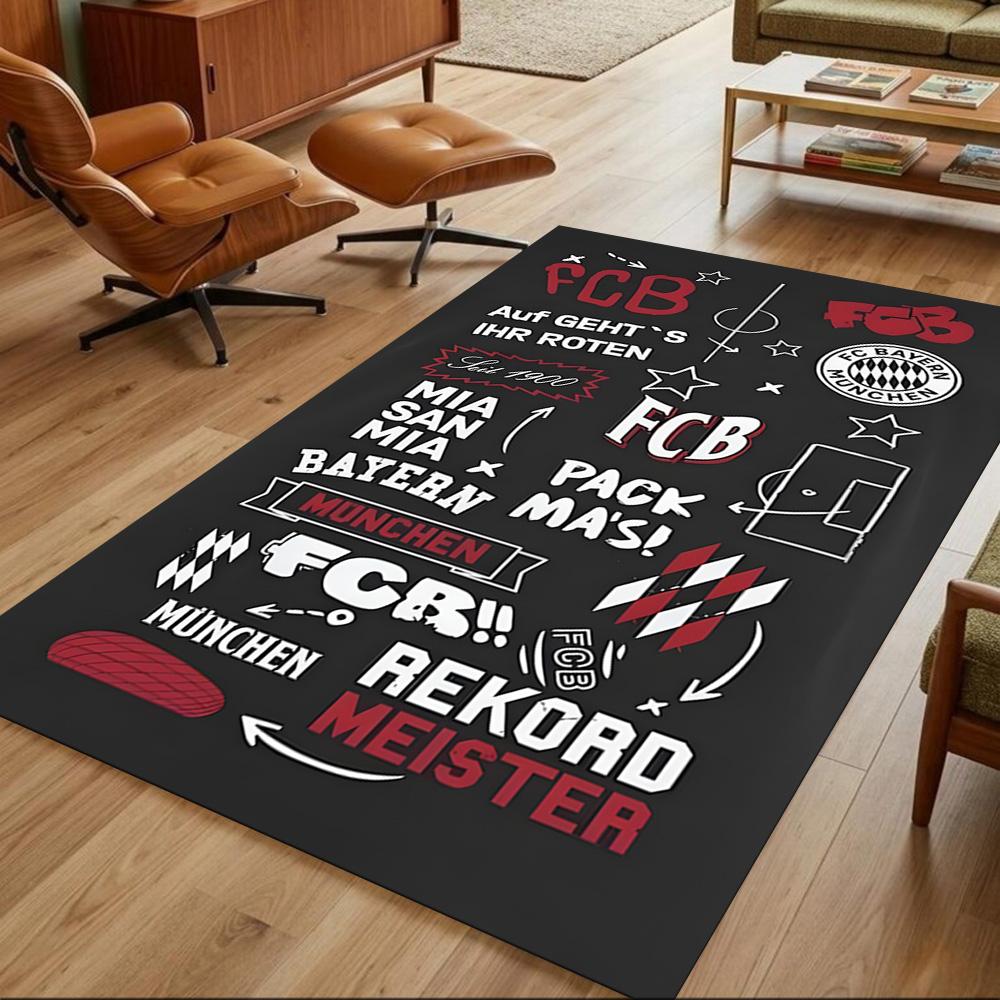 Bayern Munich Football Glory Cleanable Rug Soft Plush Non-slip Bottom Living Room Essential Fashionable Home Decor Housewarming Gift Idea