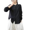 Spring 2026 Women's Printed Cotton Gauze Long Sleeve Stand Collar Cardigan Shirt