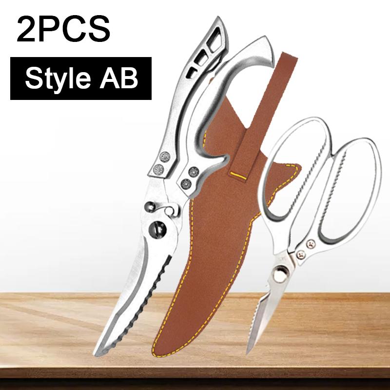 Kitchen Scissors Stainless Steel Chicken Bone Shear Sharp Kitchen Poultry Shears Butcher Meat Cleaver Vegetable Fish Duck Cutter