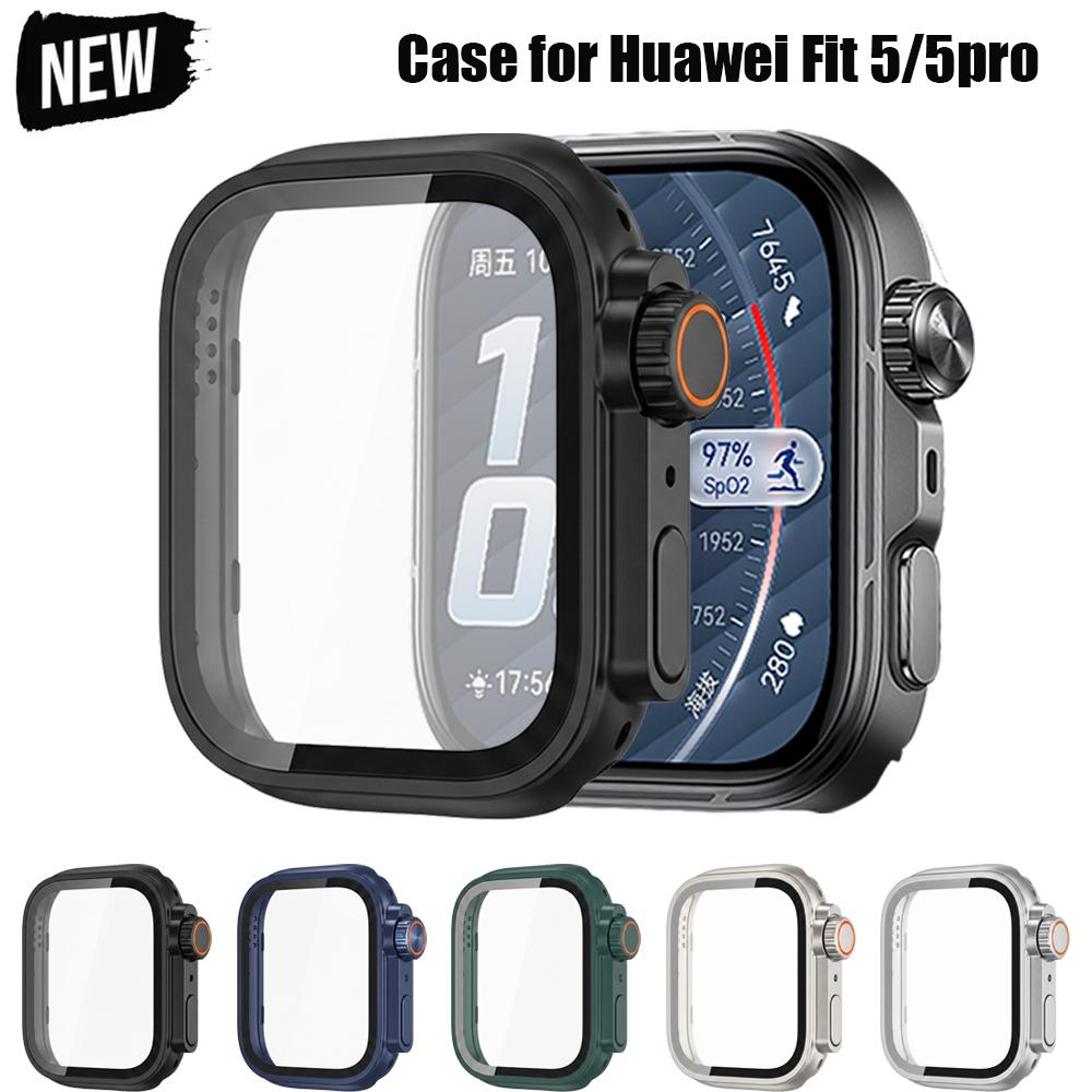 Change To Ultra Case for Huawei Watch Fit 5 5Pro Tempered Glass Cases Screen Protector for Huawei Fit5 5 Pro Upgrade To Ultra